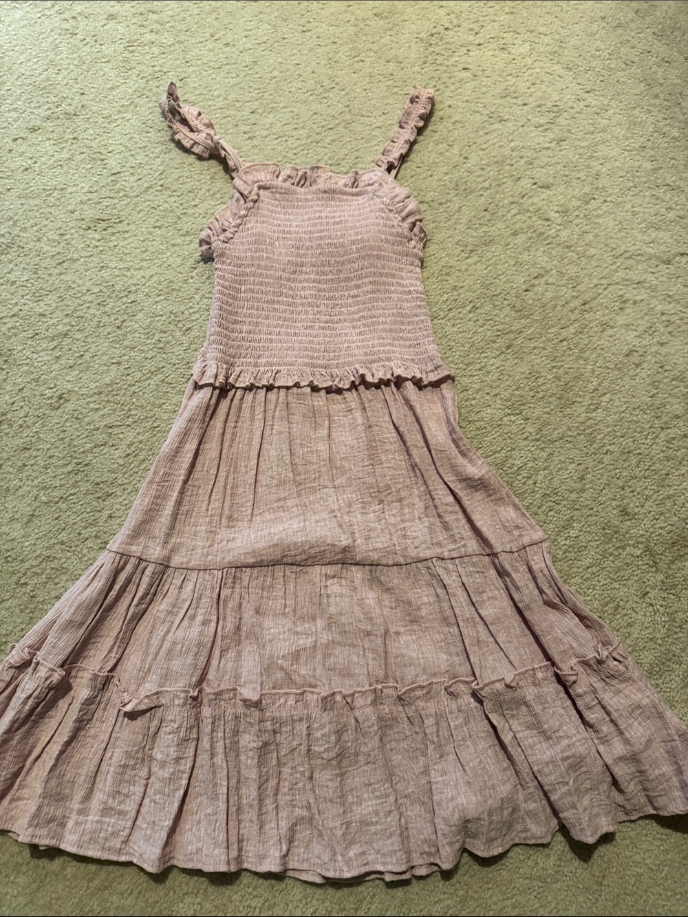 Goodnight Macaroon Dusty Mauve Smocked Ruffle-Strap Mini Dress